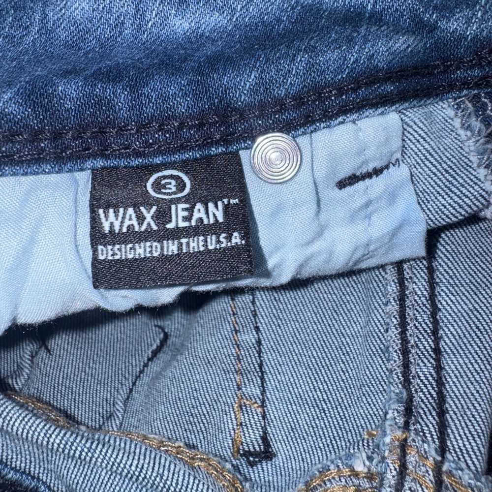 Butt I Love You Wax Jean Skinny Medium Wash Stretch Jeans Size 3 - Picture 4 of 8